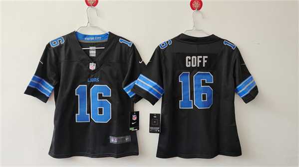 Womens Detroit Lions #16 Jared Goff Black Vapor Stitched Jersey